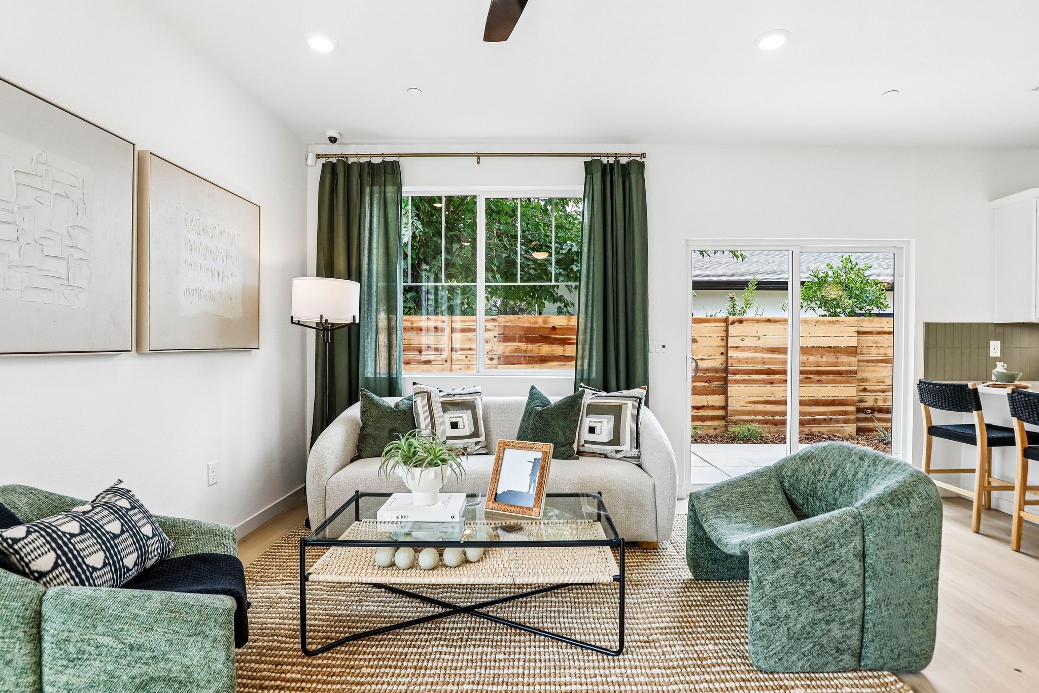 Courtyards at Cotton Lane — Great room with rear patio