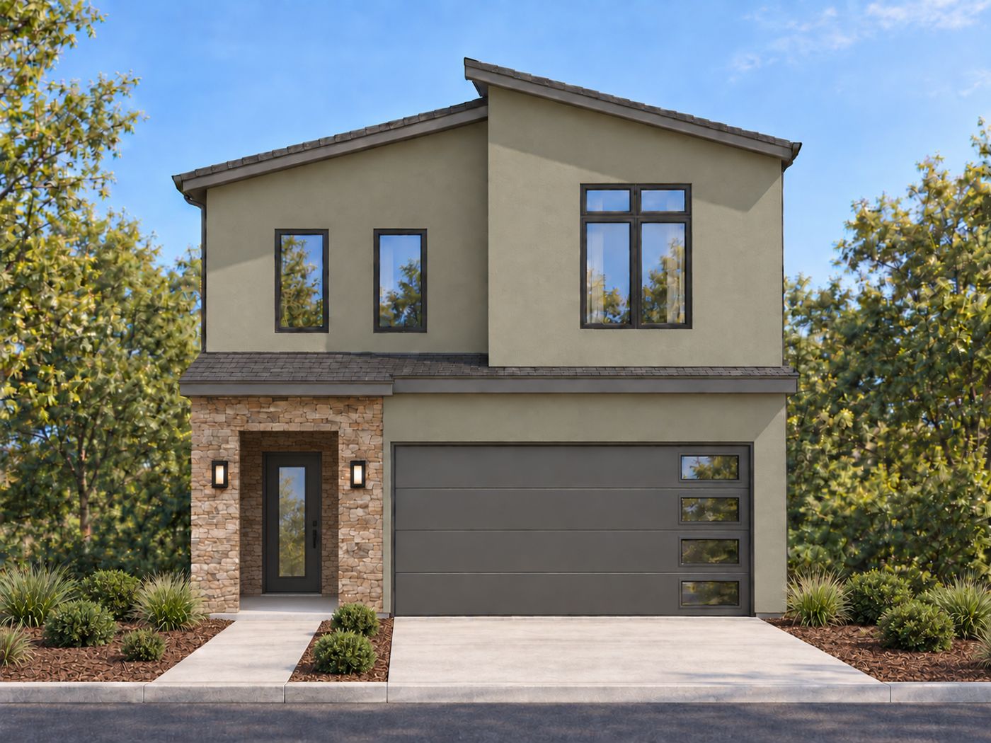 Plan 2 — Elevation C, Scheme C1 (preliminary rendering)