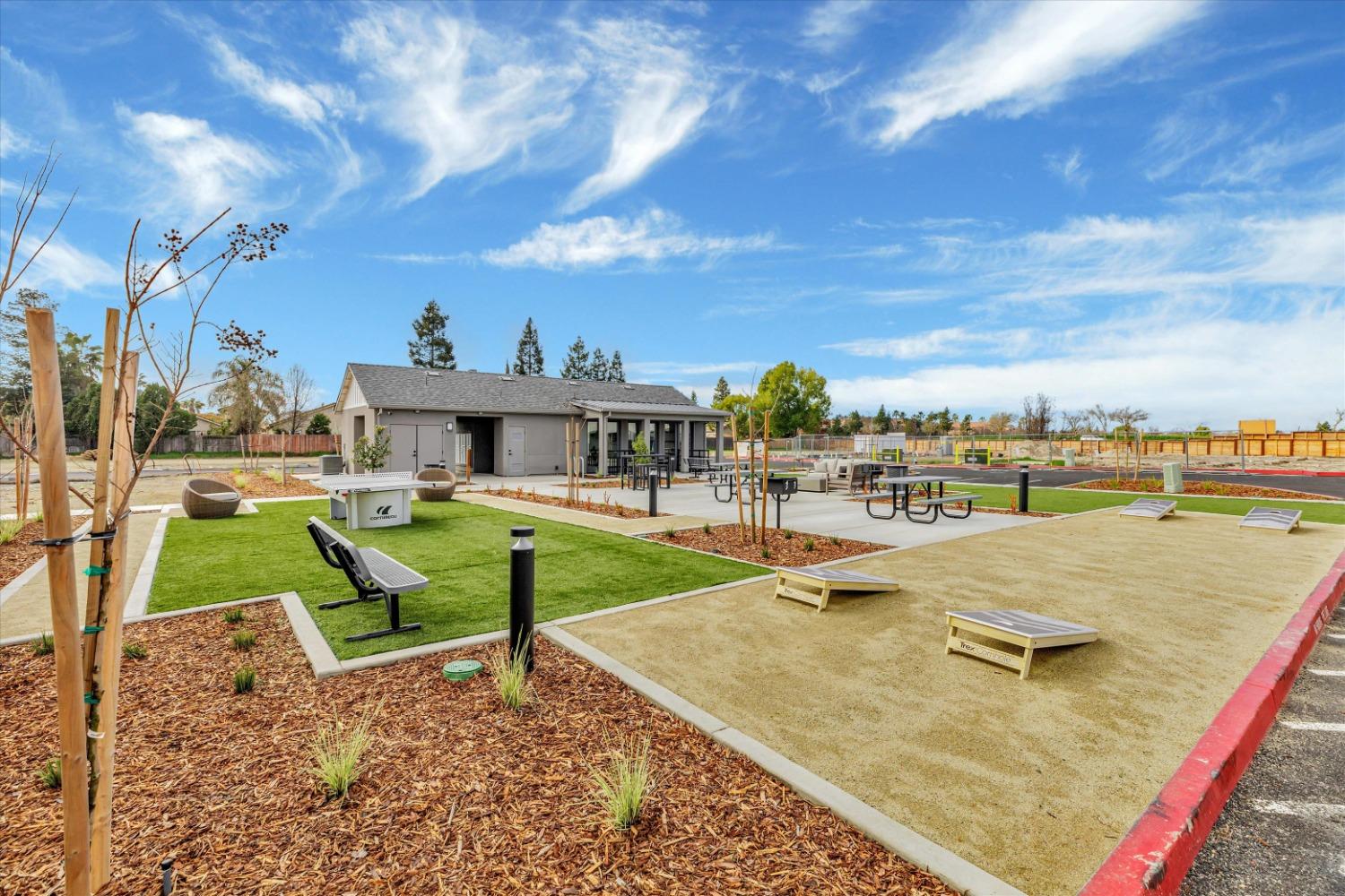 Northpointe Reserve park with cornhole and bocce