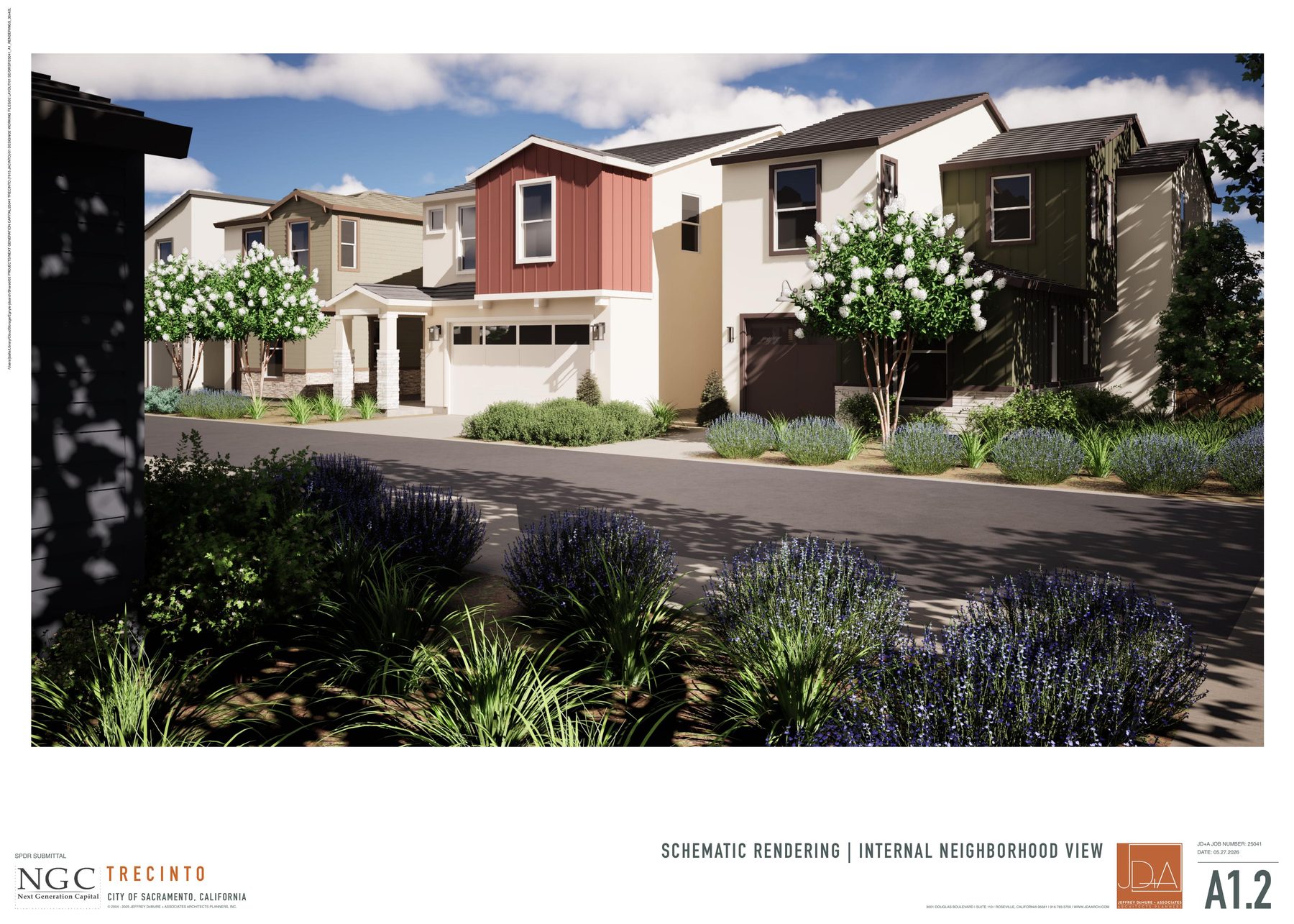 Trecinto community rendering — internal neighborhood view